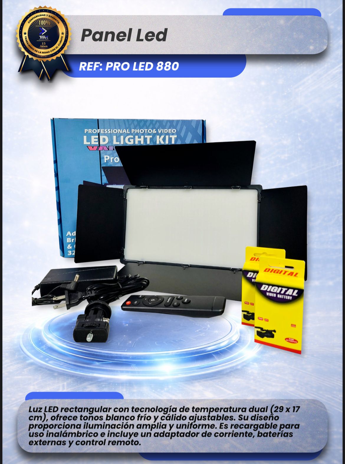 PANEL PROFESIONAL +TRIPODE PRO LED 880
